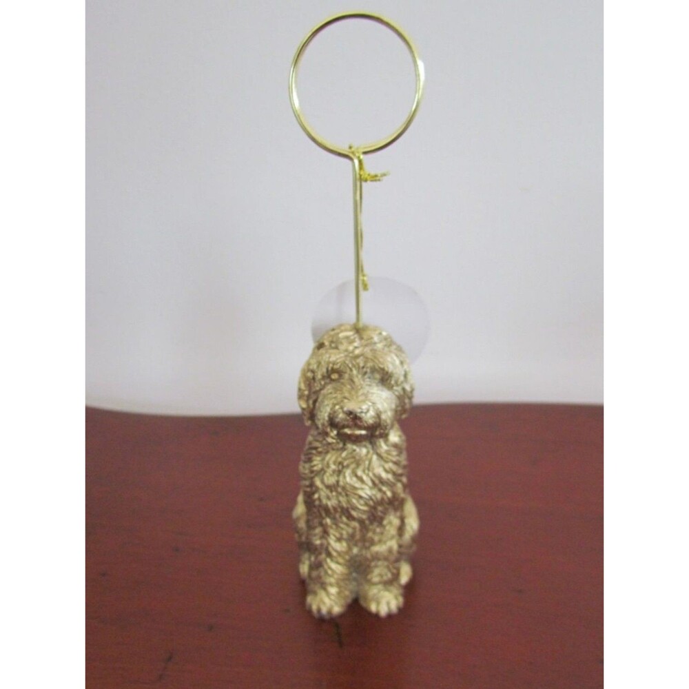 NEW Anthropologie Golden Doodle Dog Icon Photo Holder & Dog Dish Towel
